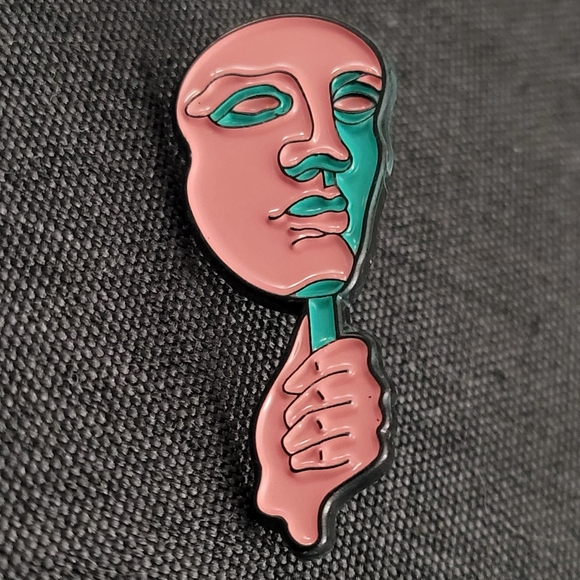 Pop Art Dramatic Mask Enamel Pin - Picture 4 of 10